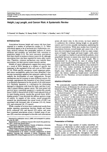 Height, Leg Length, and Cancer Risk: A Systematic Review