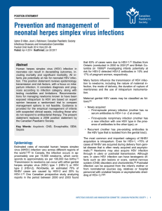 Prevention and management of neonatal herpes simplex virus
