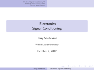 Electronics- Signal Conditioning - Wilfrid Laurier University Physics
