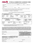 PHYSICAL EXAMINATION CLEARANCE FORM