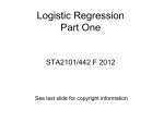 Logistic Regression - Department of Statistical Sciences