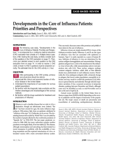 Developments in the Care of Influenza Patients