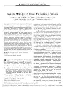 Potential Strategies to Reduce the Burden of Pertussis