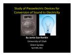 Study of Piezoelectric Devices for Conversion of Sound to Electricity