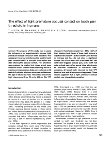 The effect of light premature occlusal contact on tooth pain threshold