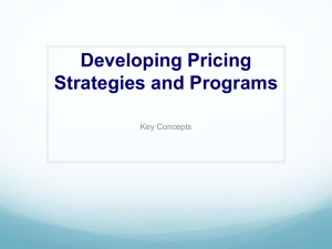 Developing Pricing Strategies and Programs