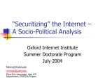 Securitizing the Internet – Political Economy Analysis