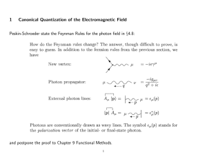 1 Canonical Quantization of the Electromagnetic Field Peskin