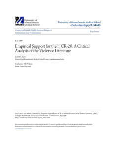 Empirical Support for the HCR‐20: A Critical Analysis of the