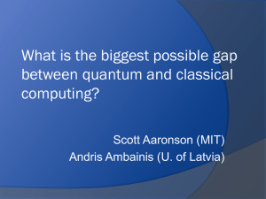 Quantum vs. classical - University of Bristol