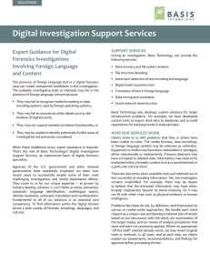 Digital Investigation Support Services