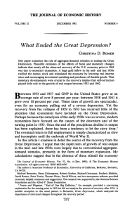 What Ended the Great Depression? - University of California, Berkeley