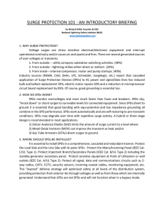 SURGE PROTECTION 101 : AN INTRODUCTORY BRIEFING