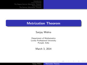 Metrization Theorem