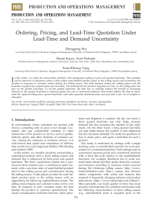 Ordering, pricing, and lead-time quotation under lead