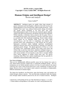 Human Origins and Intelligent Design*