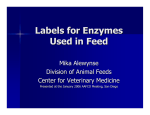 Labels for Enzymes Used in Feed