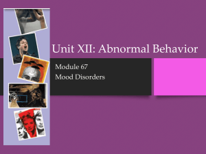 Unit XII: Abnormal Behavior