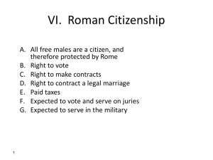 VI. Roman Citizenship - Mr Dombrowski`s Social Studies Class