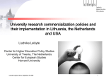 University Research Commercialization Policies in the US
