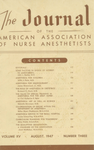 AANA Journal, August 1947 - American Association of Nurse