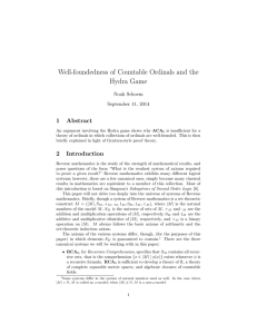 Well-foundedness of Countable Ordinals and the Hydra Game