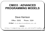 CM033 : ADVANCED PROGRAMMING MODELS
