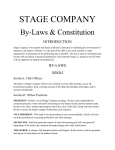 Stage Company By-Laws and Constitution