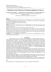 Reducing Uveitic Glaucoma: therapeutic judgement is the key