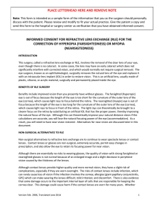 INFORMED CONSENT FOR REFRACTIVE LENS EXCHANGE (RLE