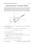 Small Loop Antenna and Duality Theorem