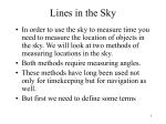 Lecture 2 - Lines in the Sky