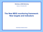 New MDG monitoring framework - Millennium Development Goals