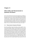 Chapter 11 Observables and Measurements in Quantum Mechanics