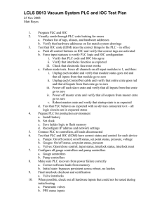 B913 PLC and IOC Test Plan