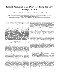 Robust Analytical Gate Delay Modeling for Low Voltage Circuits