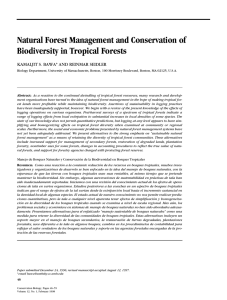 Natural Forest Management and Conservation of Biodiversity in