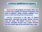 Acid-base equilibrium in organism