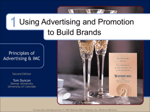 Using Advertising and Promotion to Build Brands
