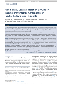 High-Fidelity Contrast Reaction Simulation Training: Performance