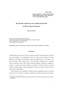 economic growth and competitiveness of hungarian regions