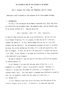 The arithmetic mean of the divisors of an integer