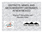 districts, mines, and geochemistry databases