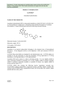 Product Information: Lurasidone hydrochloride