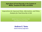 Agriculture Development and TDV 2025: Are we On or Off Target?