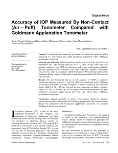 Accuracy of IOP Measured By Non-Contact