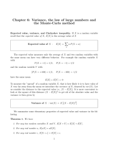 Variance, the law of large numbers