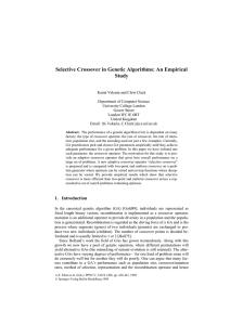 Selective Crossover in Genetic Algorithms: An Empirical Study