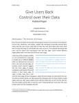 Give Users Back Control over their Data