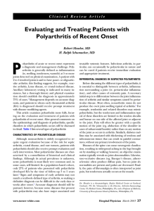 Evaluating and Treating Patients with Polyarthritis of Recent Onset
